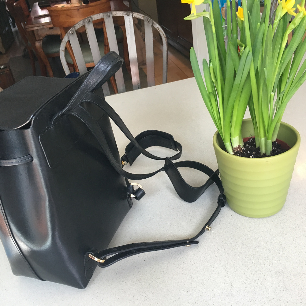 Mansur Gavriel Black Leather Backpack